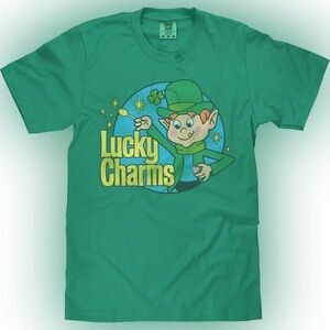 TEE LUV X COMFORT COLORS 70S LUCKY CHARMS CEREAL LEPRECHAUN T-SHIRT GRASS GREEN